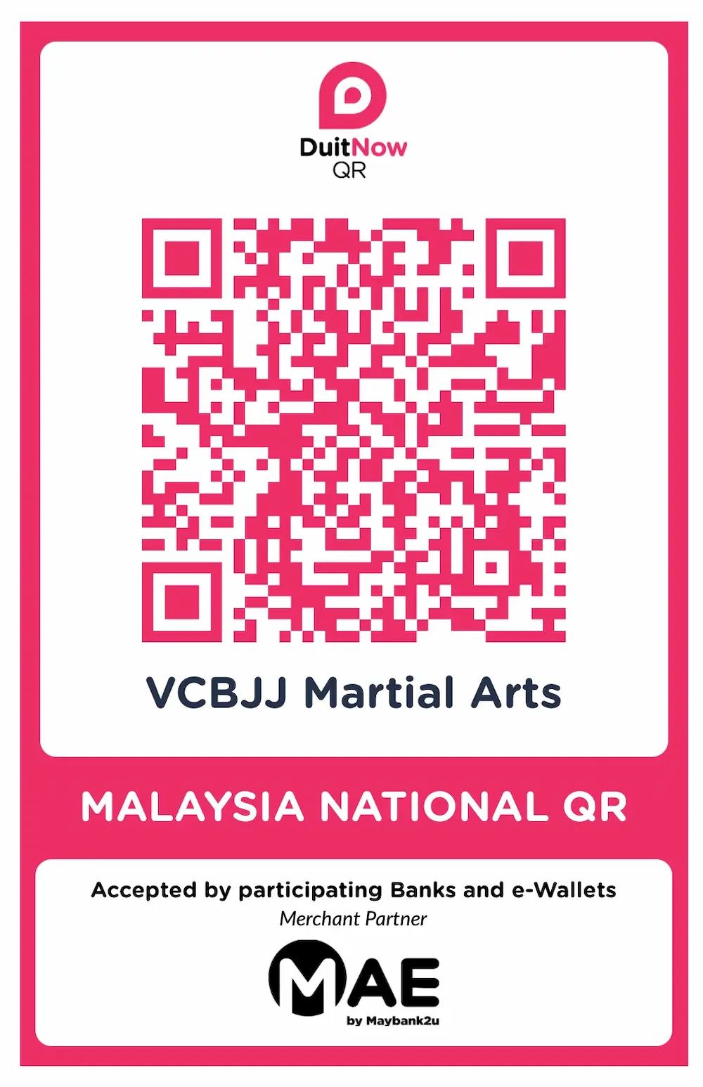 Maybank QR code for RM65 first-class payment