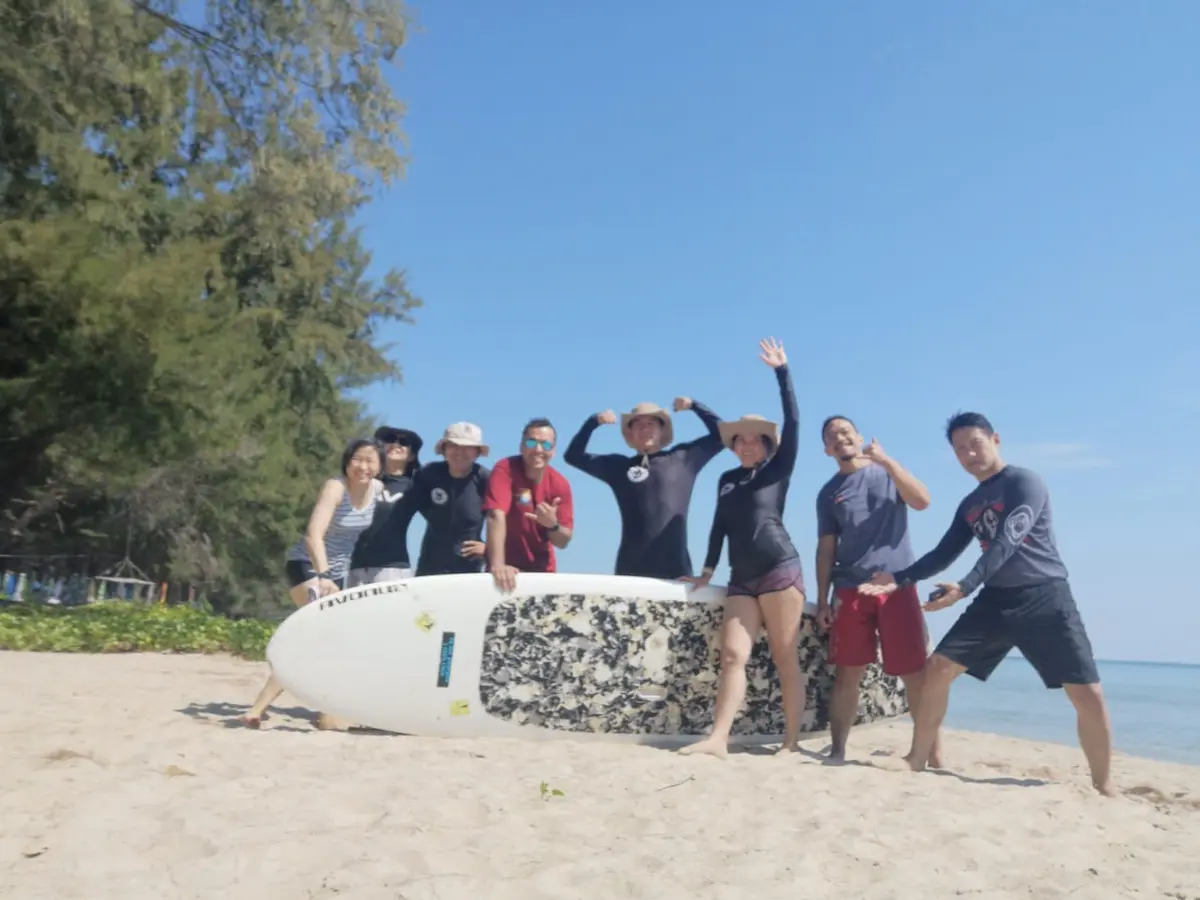 VCBJJ team beach day and surfing in Rayong, Thailand